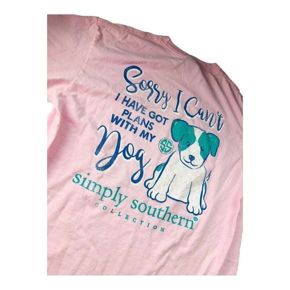 1447 Simply Southern T shirt "Got Plans With My Dog" sz Medium - Picture 1 of 6